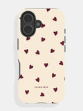 Cream and Burgundy Ditsy Hearts Ultra Protective iPhone Case Phone Cases Skinnydip London