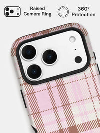 Cream, Pink and Brown Tartan Ultra Protective iPhone Case Phone Cases Skinnydip London