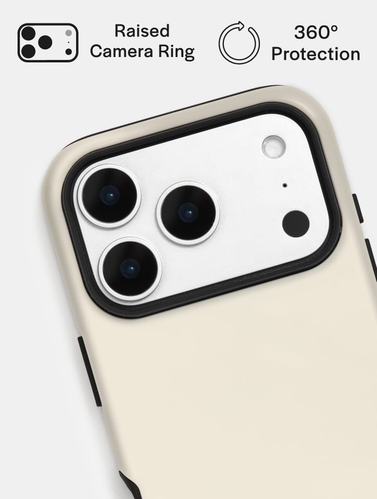 Cream Solid Colour Ultra Protective iPhone Case Phone Cases Skinnydip London