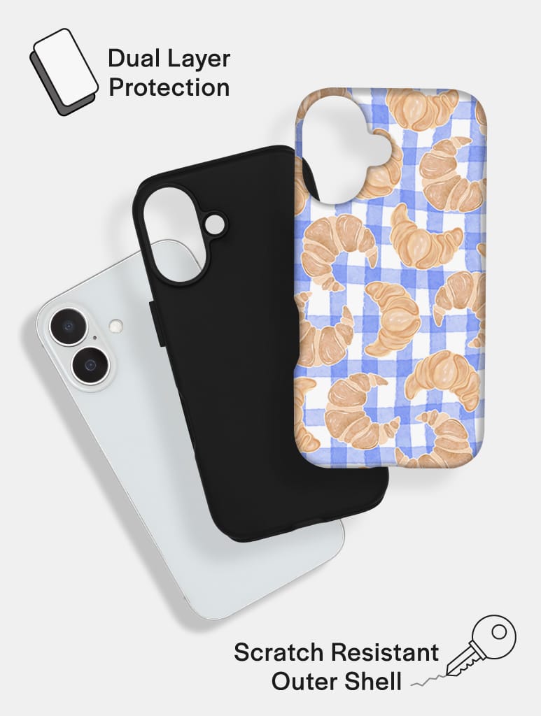 Croissant Gingham Ultra Protective iPhone Case Phone Cases Skinnydip London