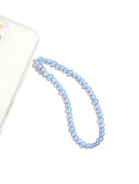 Custard Blue Crystal Beaded Phone Strap Phone Grips Custard London