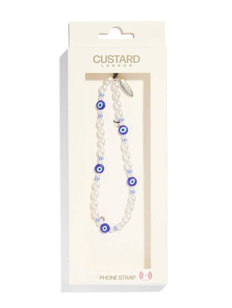 Custard Evil Eye Beaded Strap Phone Grips Custard London