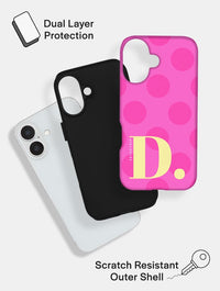 'D' Initial Patterned Pink Ultra Protective iPhone Case Phone Cases Skinnydip London