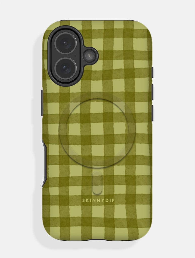 Dark Green Gingham MagSafe Ultra Protective iPhone Case Phone Cases Skinnydip London