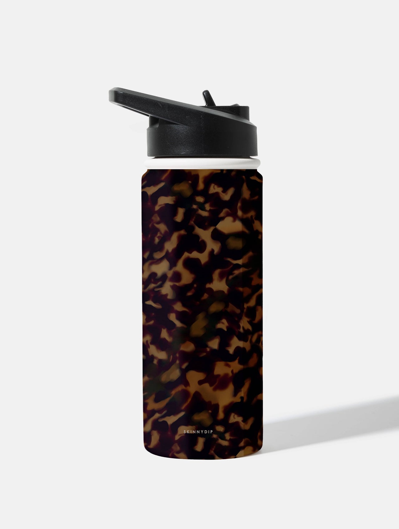 Dark Tortoise Shell 18oz Stainless Steel Water bottle Water Bottles Skinnydip London