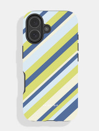 Diagonal Stripes Blue Green Beige iPhone Case Phone Cases Skinnydip London