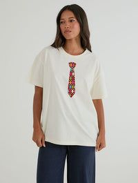 Diamond Tie T-Shirt In White Tops & T-Shirts Skinnydip London