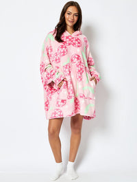 Disco Cherry Blanket Hoodie in Pink Lingerie & Nightwear Skinnydip London