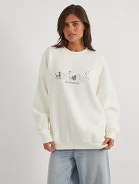 Disney 101 Dalmatians Mans Best Friend Sweatshirt In White Hoodies & Sweatshirts Skinnydip London