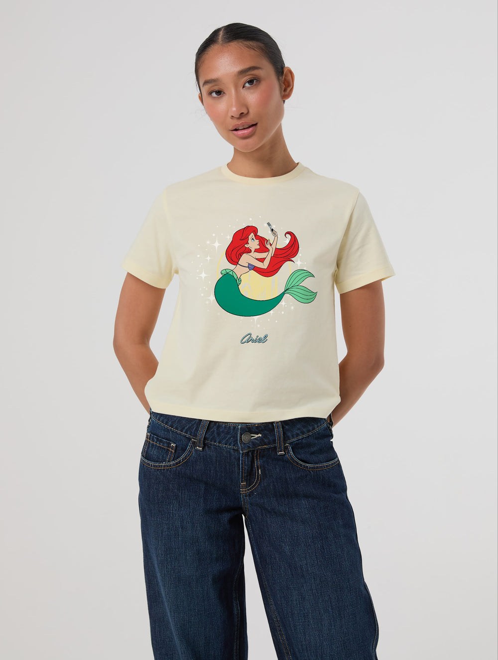 Disney Ariel Baby T-Shirt In Butter Yellow Tops & T-Shirts Skinnydip London