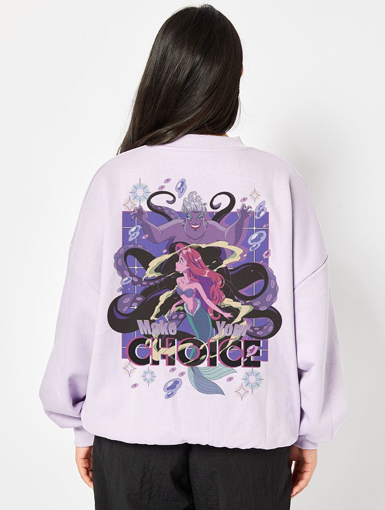 Disney Ariel Princess Manga Sweatshirt In Lilac Hoodies & Sweatshirts Skinnydip London