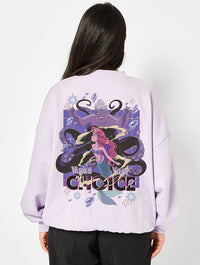Disney Ariel Princess Manga Sweatshirt In Lilac Hoodies & Sweatshirts Skinnydip London
