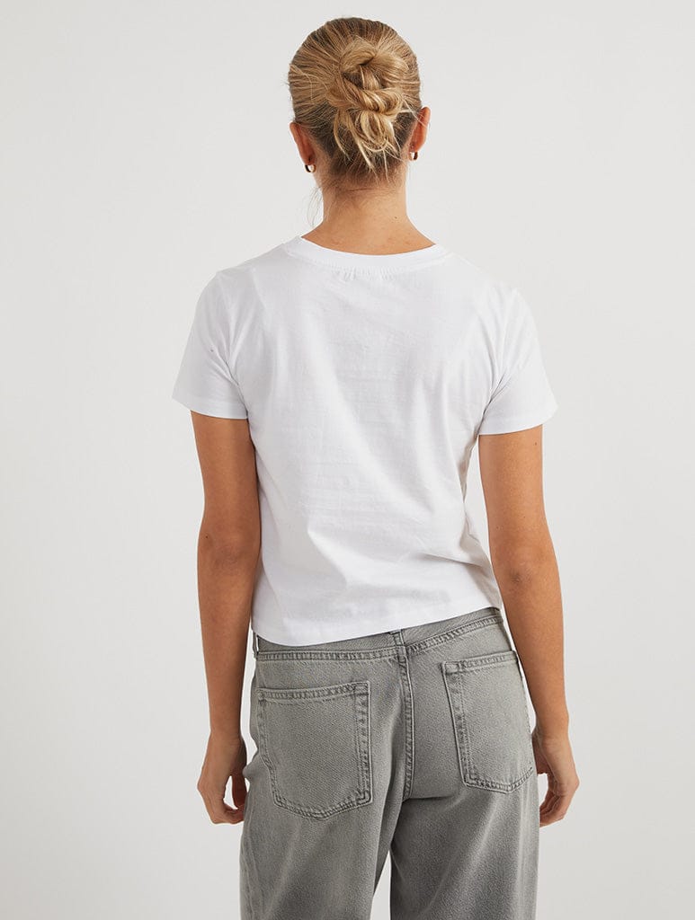 Disney Bambi Bow Frame Baby T-Shirt In White Tops & T-Shirts Skinnydip London