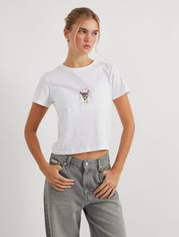 Disney Bambi Bow Frame Baby T-Shirt In White Tops & T-Shirts Skinnydip London