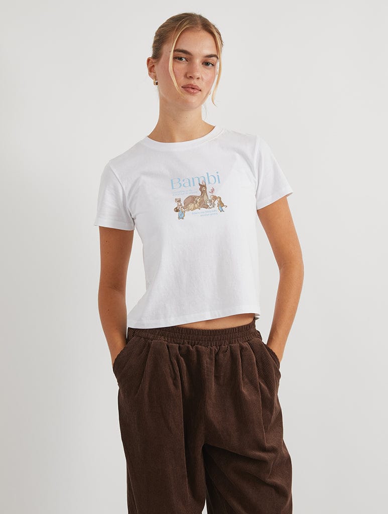 Disney Bambi Family Baby T-Shirt In White Tops & T-Shirts Skinnydip London