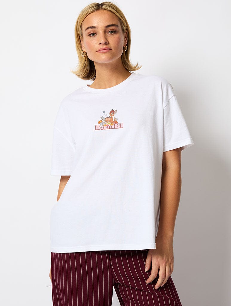 Disney Bambi Poster T-Shirt In Ecru Tops & T-Shirts Skinnydip London