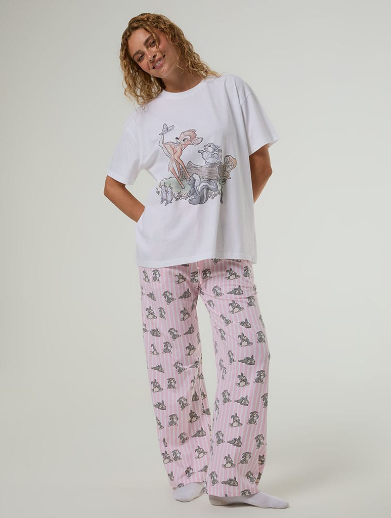 Disney Bambi T-Shirt and Trouser Set with Eye Mask Lingerie & Nightwear Skinnydip London
