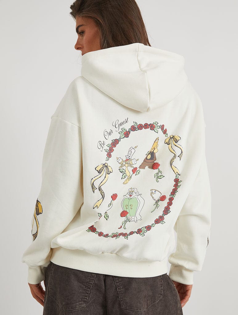 Disney Beauty and The Beast Rose Hoodie Hoodies & Sweatshirts Skinnydip London
