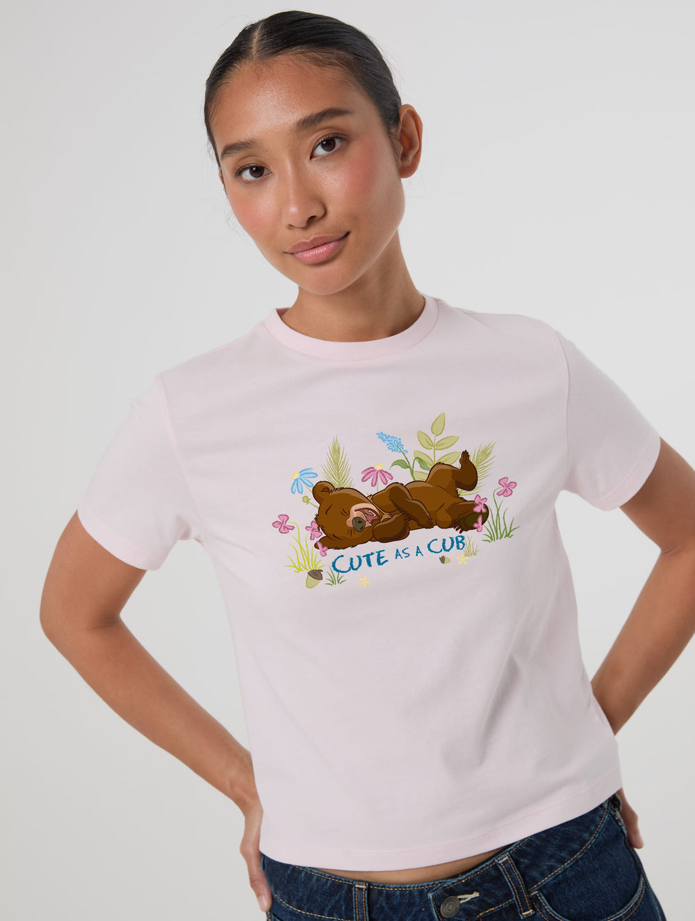 Disney Brother Bear Cute As A Cub Baby T-Shirt In Pink Tops & T-Shirts Skinnydip London