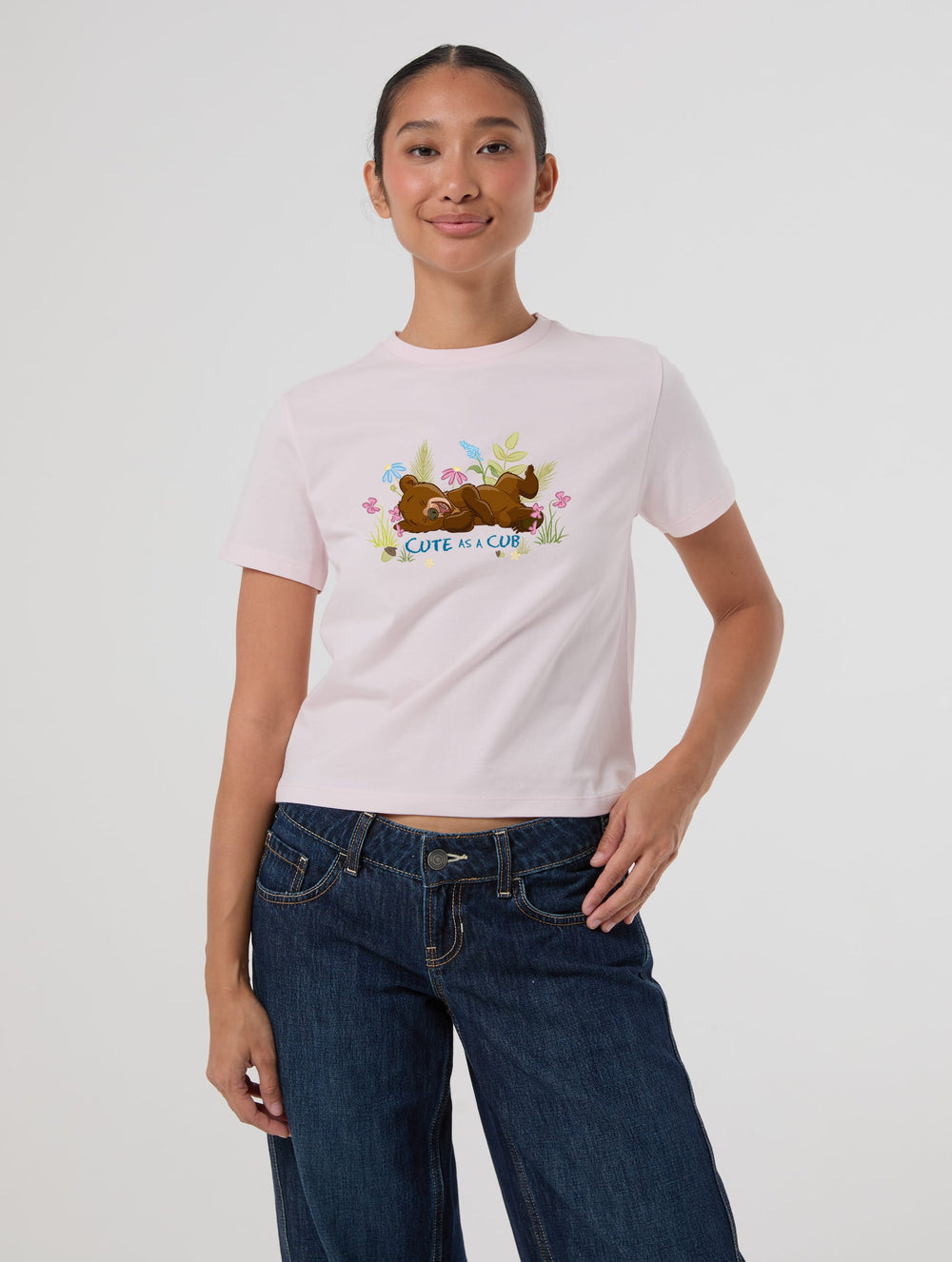 Disney Brother Bear Cute As A Cub Baby T-Shirt In Pink Tops & T-Shirts Skinnydip London