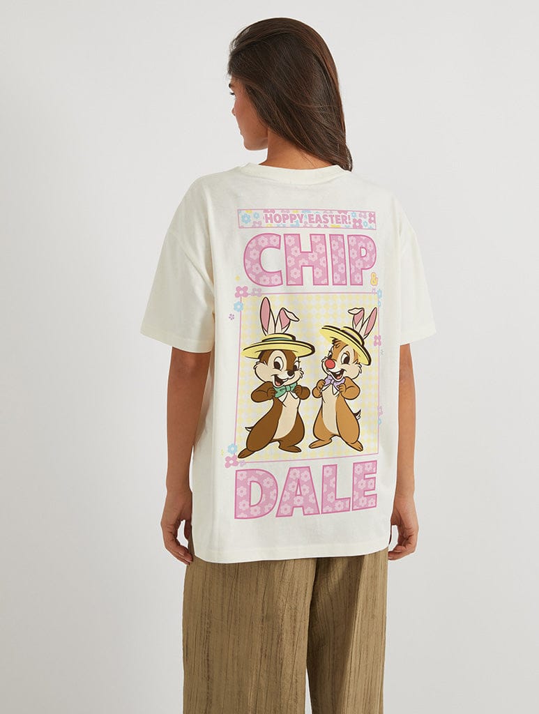 Disney Chip and Dale Hoppy Easter T-Shirt In White Tops & T-Shirts Skinnydip London