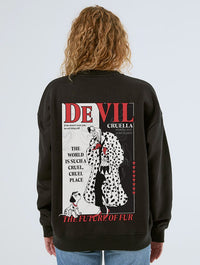 Disney Cruella De Vil Poster Sweatshirt In Black Hoodies & Sweatshirts Skinnydip London