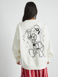 Disney Donald Duck Scribble Sweatshirt In White Hoodies & Sweatshirts Skinnydip London