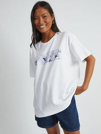 Disney Donald Duck Tennis T-Shirt In White Tops & T-Shirts Skinnydip London