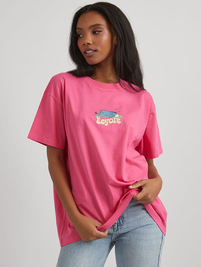 Disney Eeyore Bother Free T-Shirt in Pink Tops & T-Shirts Skinnydip London