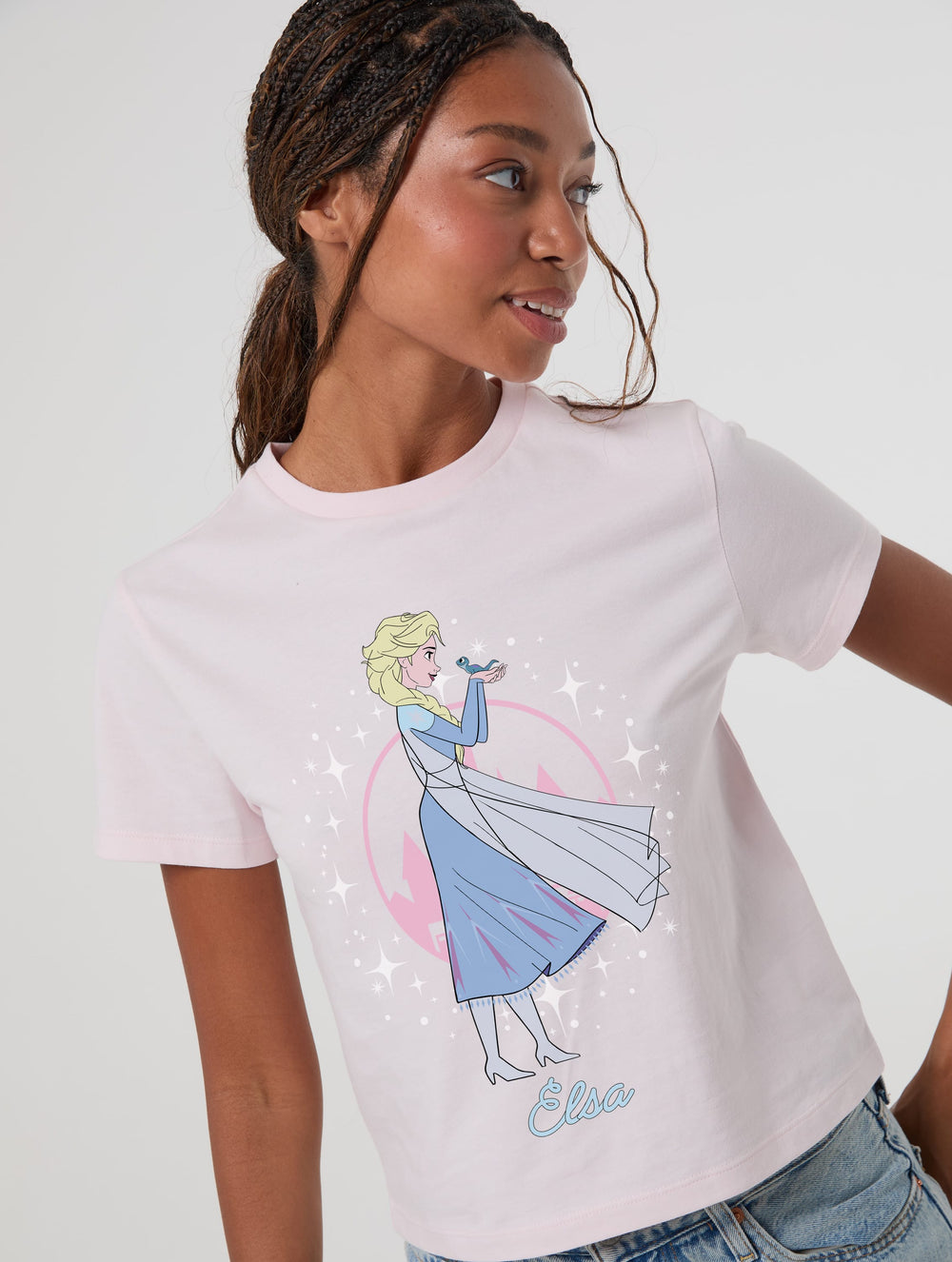 Disney Elsa Baby T-Shirt In Pink Tops & T-Shirts Skinnydip London