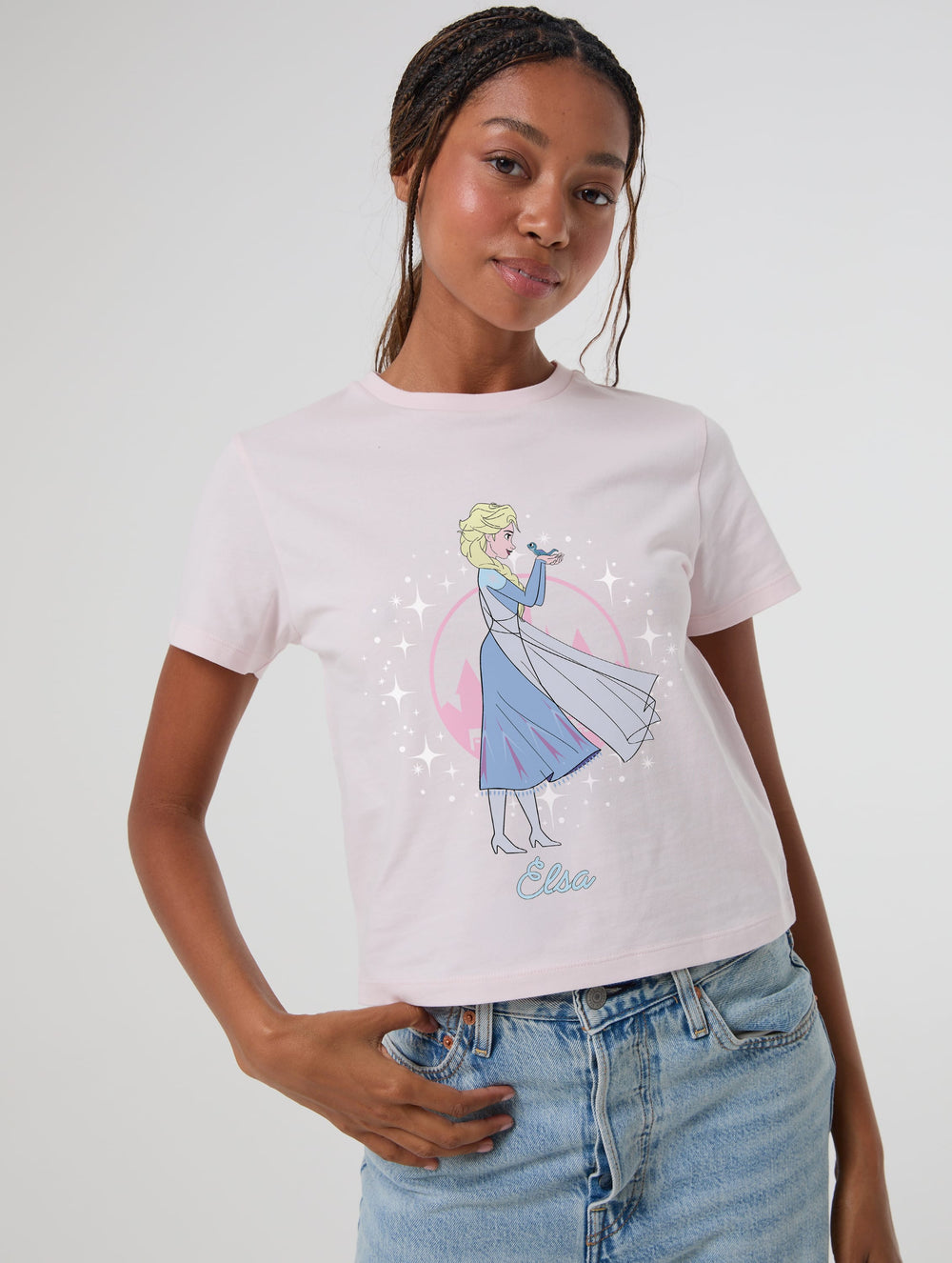 Disney Elsa Baby T-Shirt In Pink Tops & T-Shirts Skinnydip London