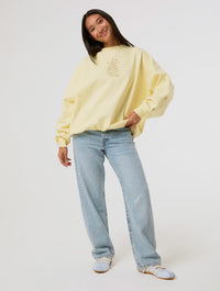 Disney Embroidered Yellow Castle Sweatshirt Hoodies & Sweatshirts Skinnydip London
