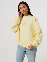 Disney Embroidered Yellow Castle Sweatshirt Hoodies & Sweatshirts Skinnydip London