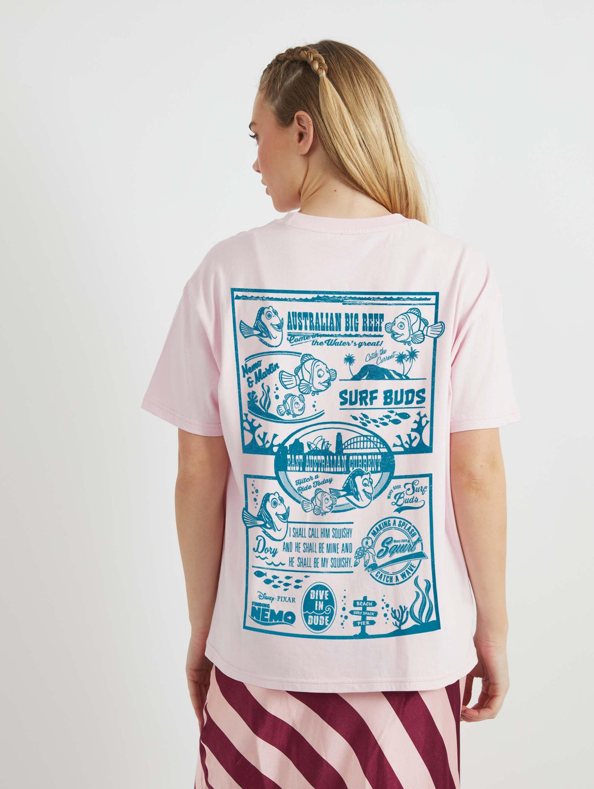 Disney Finding Nemo Australian Big Reef T-Shirt In Pink Tops & T-Shirts Skinnydip London