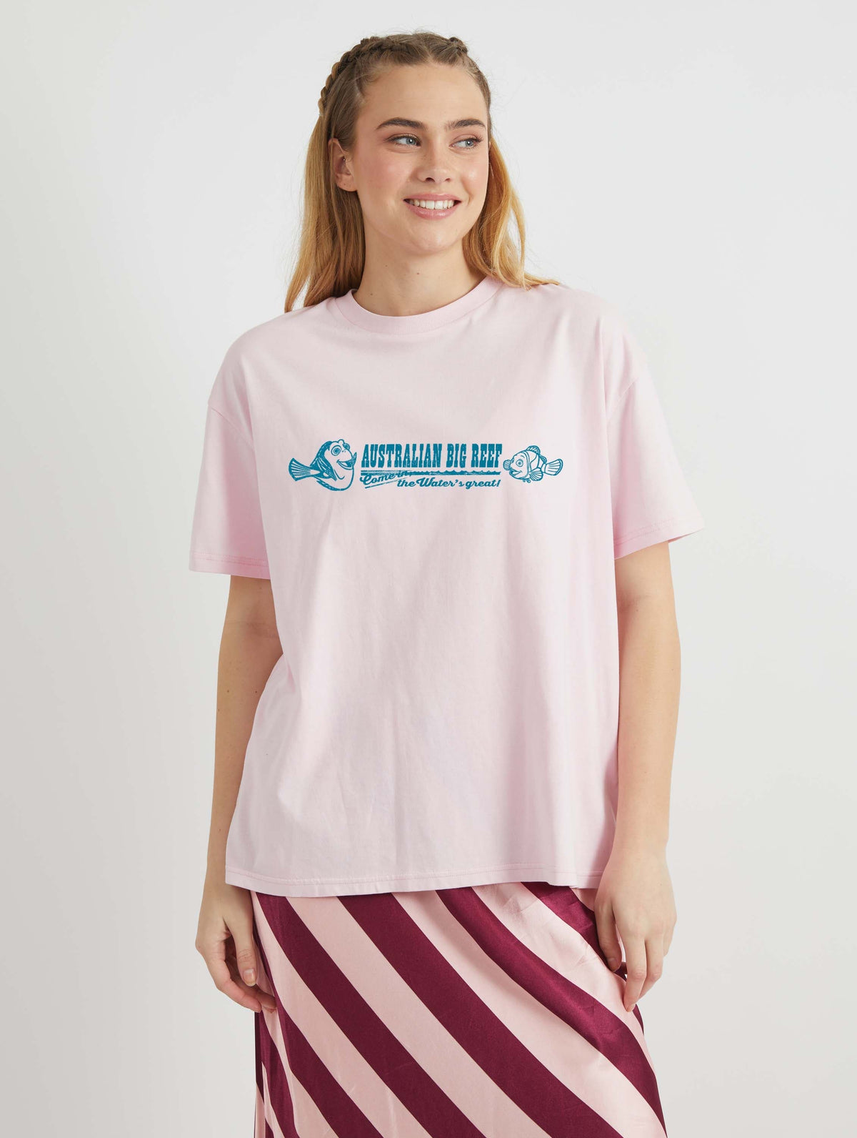 Disney Finding Nemo Australian Big Reef T-Shirt In Pink Tops & T-Shirts Skinnydip London