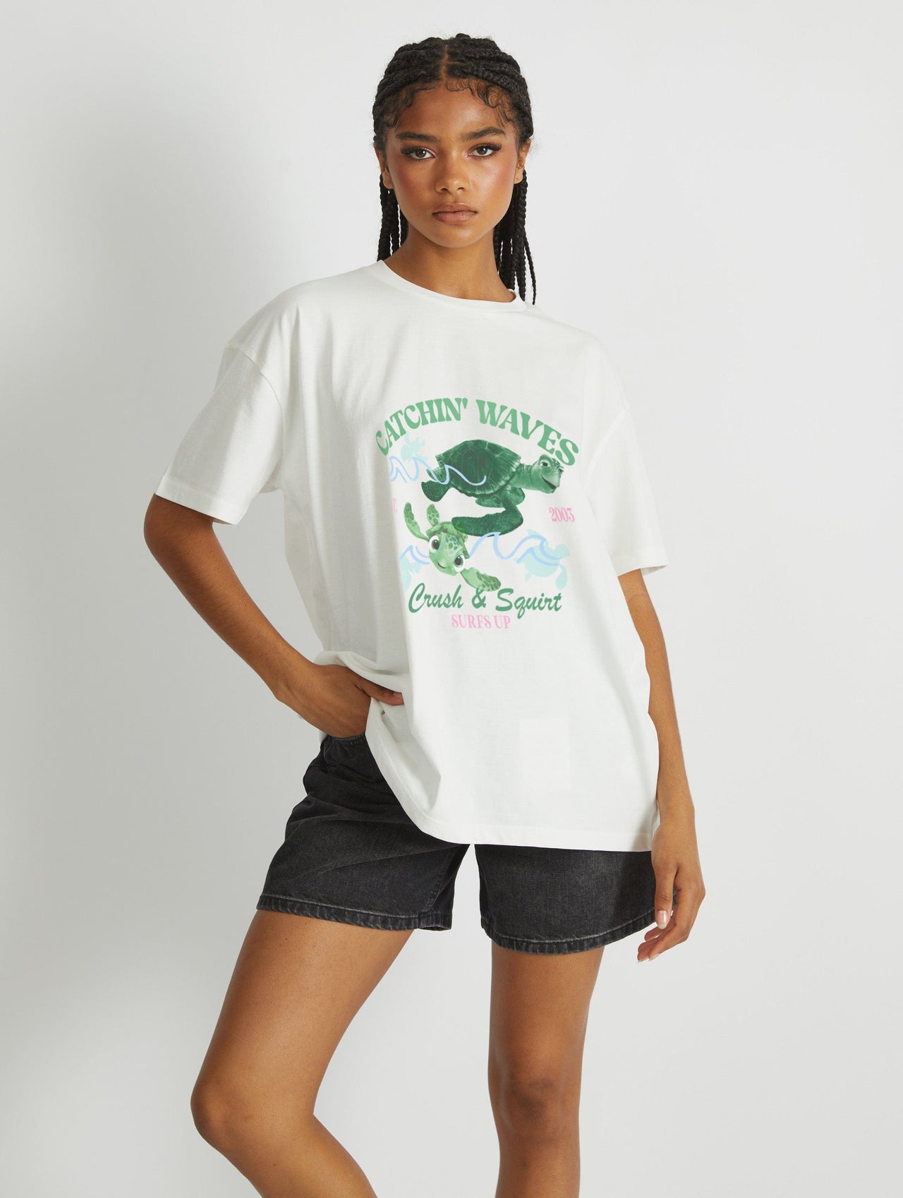 Disney Finding Nemo Catchin' Waves T-Shirt In White Tops & T-Shirts Skinnydip London