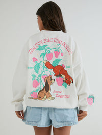 Disney Fox And The Hound Sweatshirt in Ecru Hoodies & Sweatshirts Skinnydip London