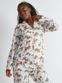 Disney Fox & the Hound Pyjama Set in Ecru Lingerie & Nightwear Skinnydip London