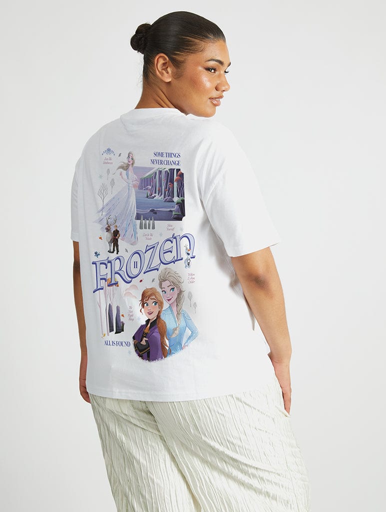 Disney Frozen 2 Poster T-Shirt In White Tops & T-Shirts Skinnydip London