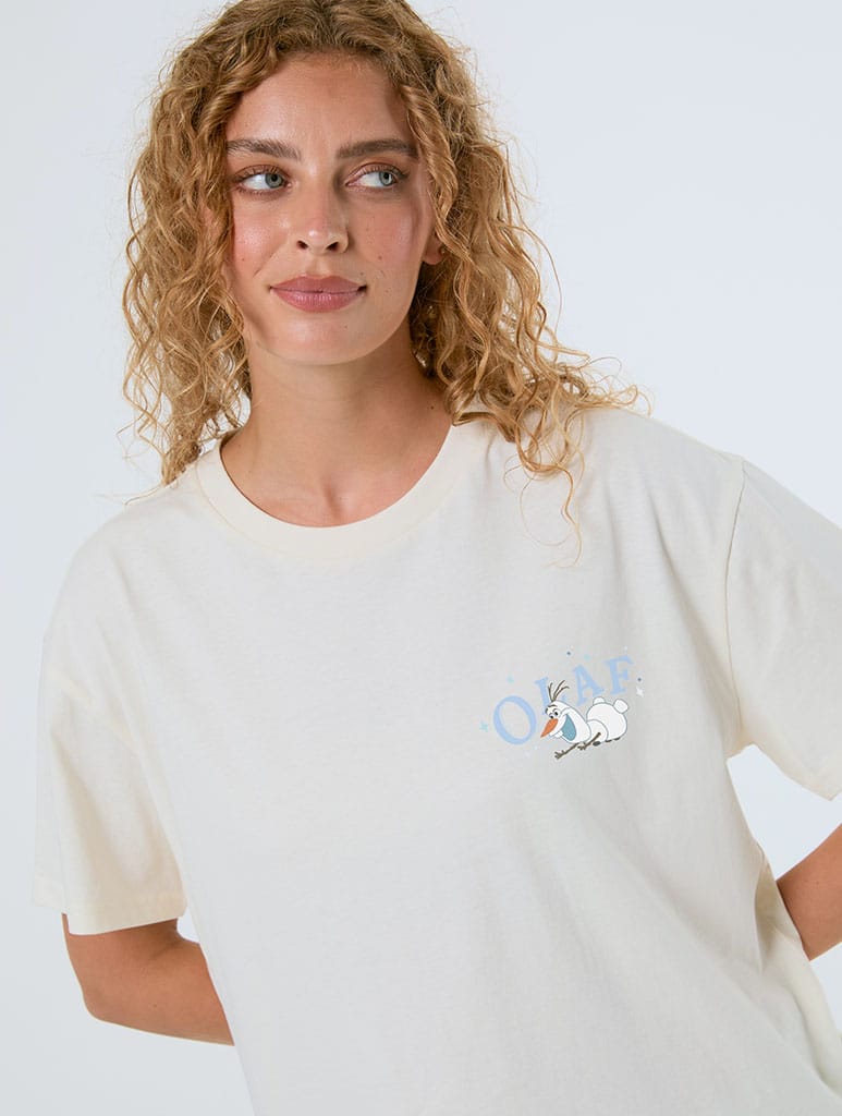 Disney Frozen Olaf Up To Snow Good T-Shirt In White Tops & T-Shirts Skinnydip London