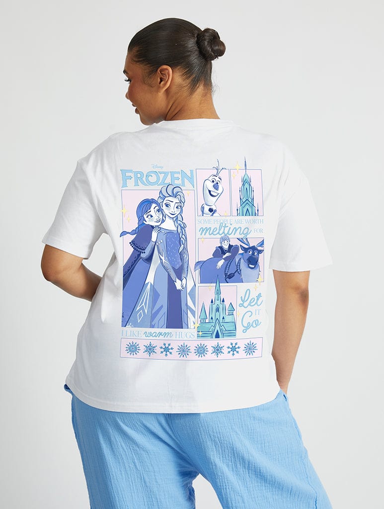 Disney Frozen Quote Poster T-Shirt In White Tops & T-Shirts Skinnydip London