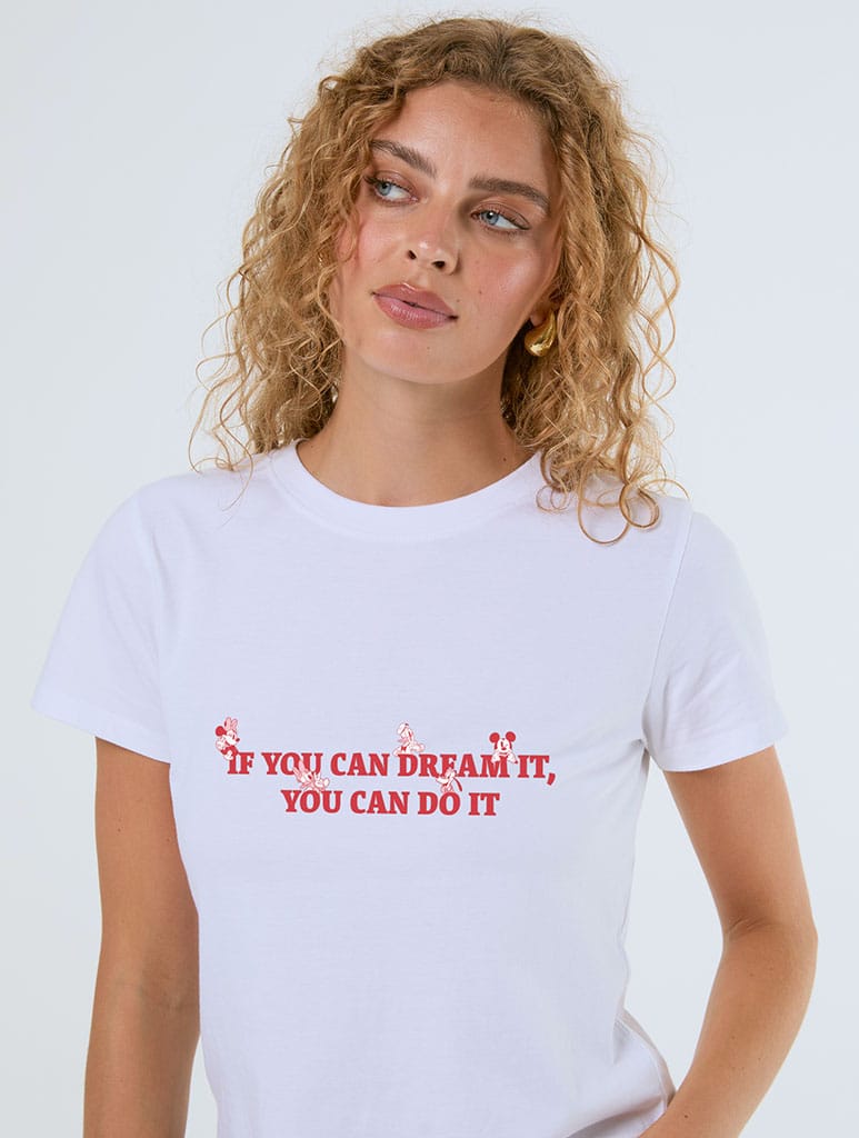 Disney If You Can Dream It Baby T-Shirt In White Tops & T-Shirts Skinnydip London