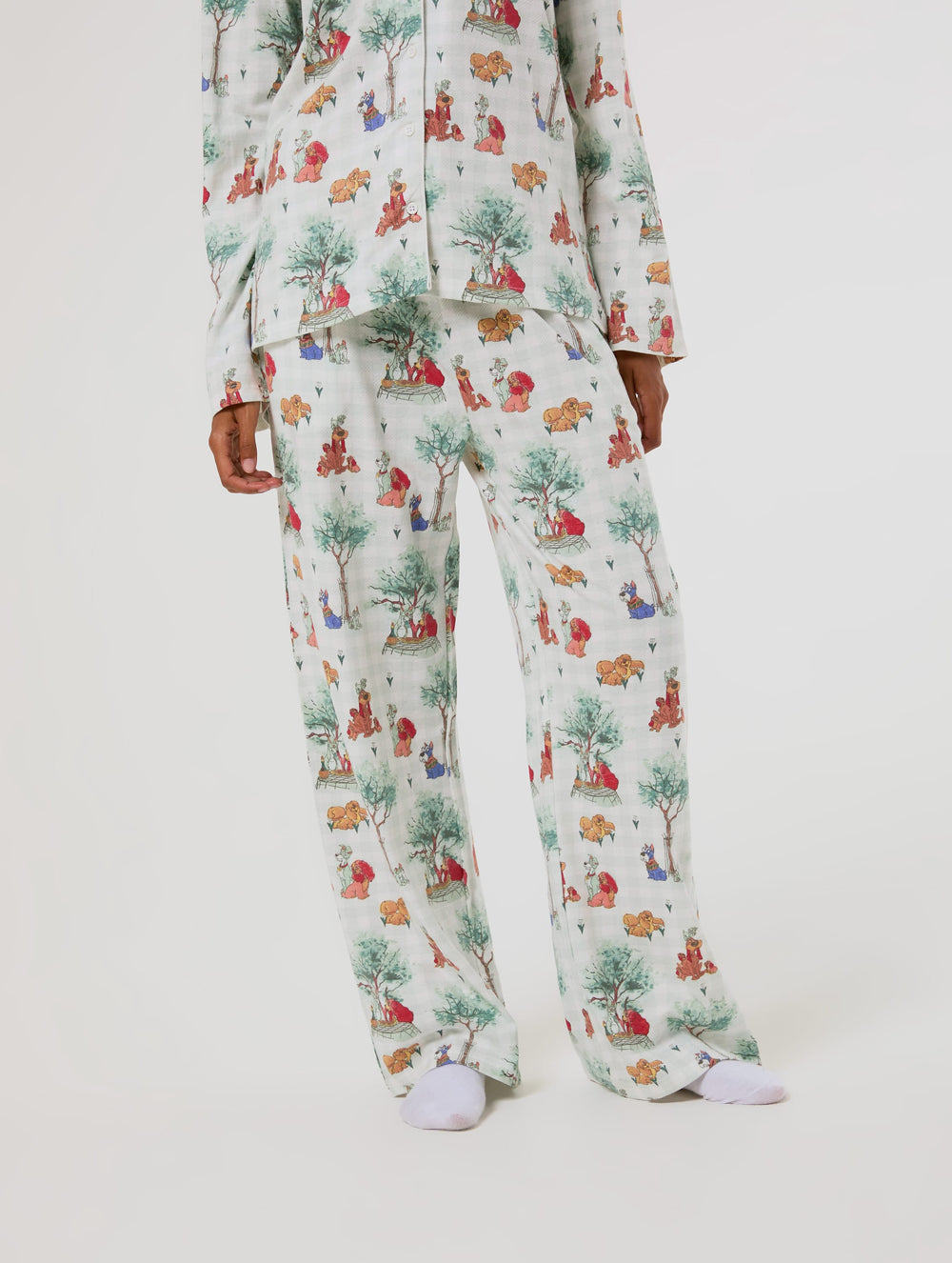 Disney Lady & The Tramp Check Pyjama Set with Scrunchie Lingerie & Nightwear Skinnydip London