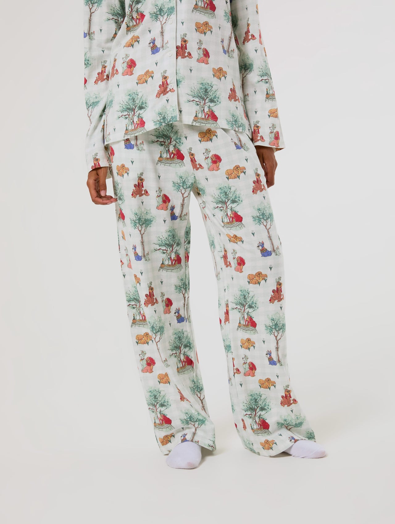 Disney Lady & The Tramp Check Pyjama Set with Scrunchie Lingerie & Nightwear Skinnydip London