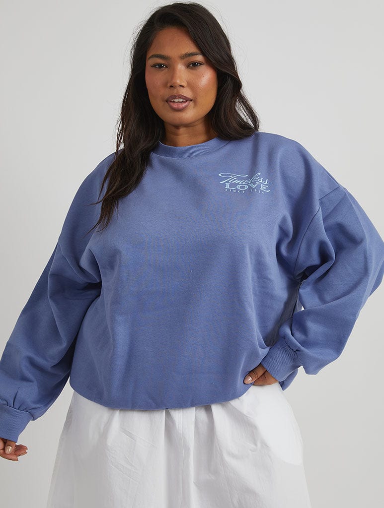 Disney Lady & The Tramp Timeless Love Vintage Sweatshirt in Blue Hoodies & Sweatshirts Skinnydip London