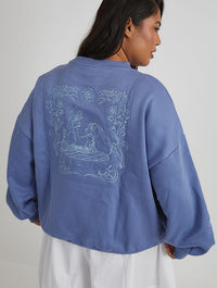 Disney Lady & The Tramp Timeless Love Vintage Sweatshirt in Blue Hoodies & Sweatshirts Skinnydip London