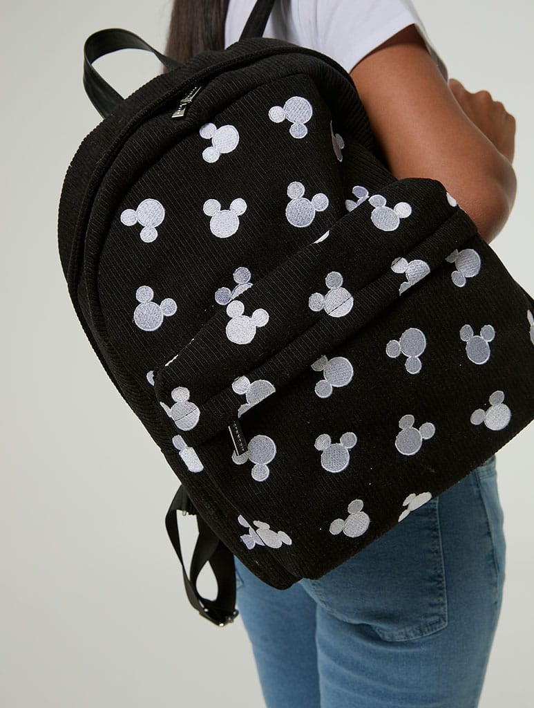 Disney Mickey Gingham Black Cord Backpack Backpacks Skinnydip London