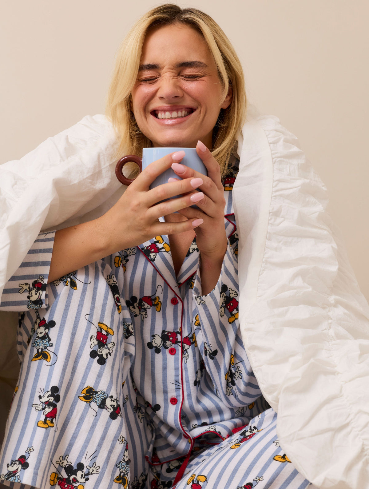 Disney Mickey & Minnie Stripe Pyjama Set with Scrunchie Lingerie & Nightwear Skinnydip London