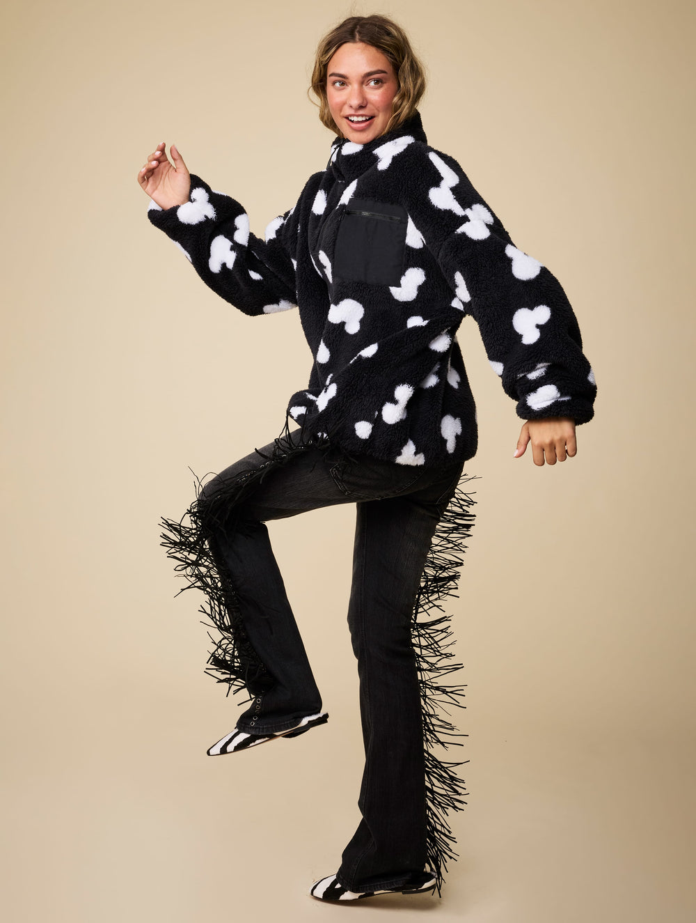 Disney Mickey Mouse Black Fleece Jacket Clothing : Jacket : Outerwear Skinnydip London
