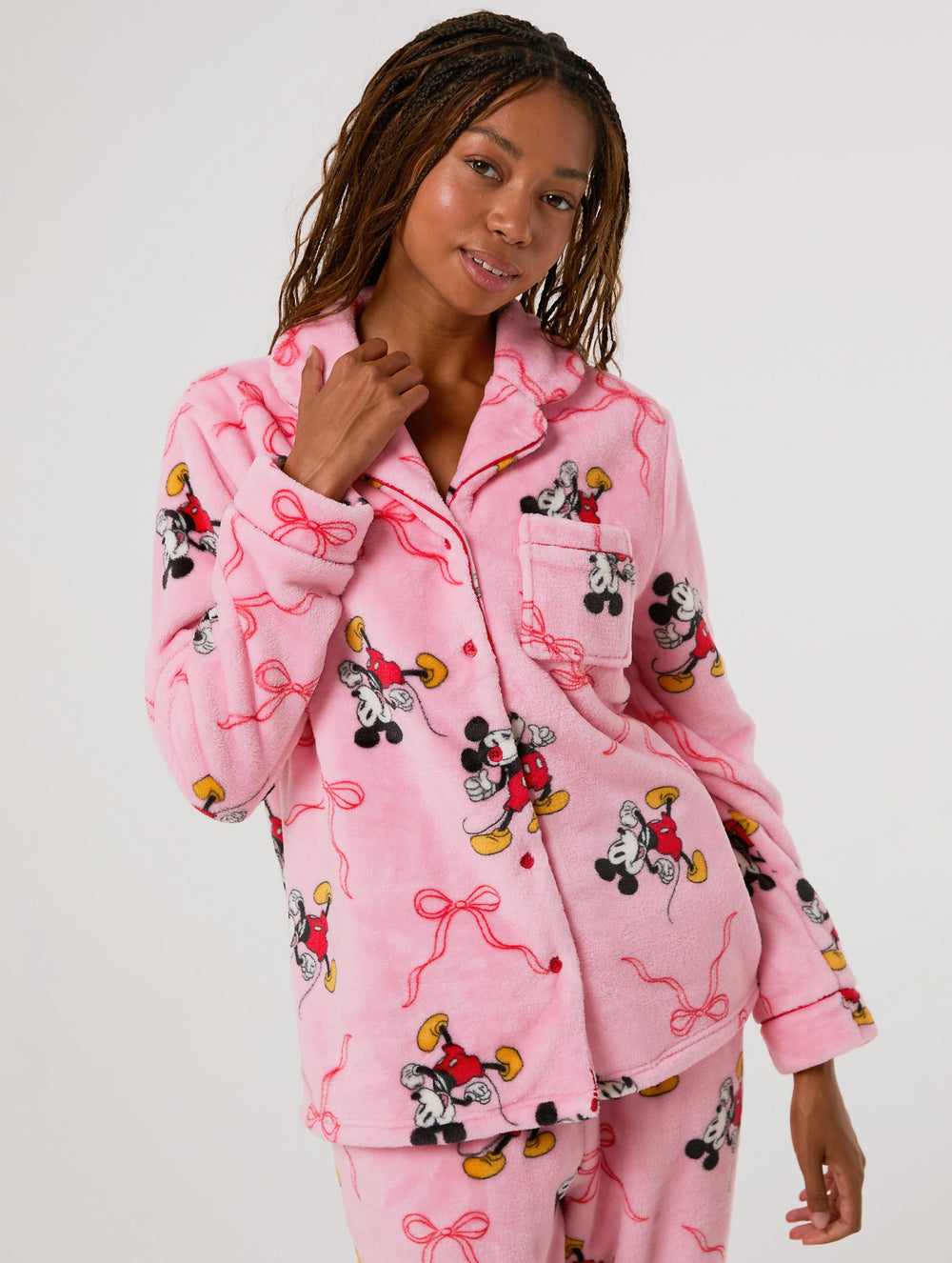 Disney Mickey Mouse Bow Fleece Pyjama Set Lingerie & Nightwear Skinnydip London